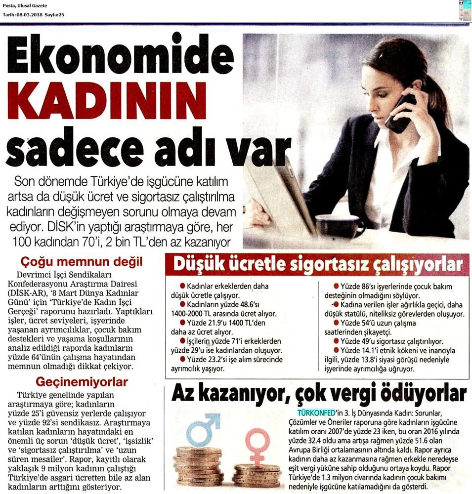 TÜRKONFED 3 Is Dunyasinda Kadin Raporu Medya Yansimalari 7 Mart 2018 - 4
