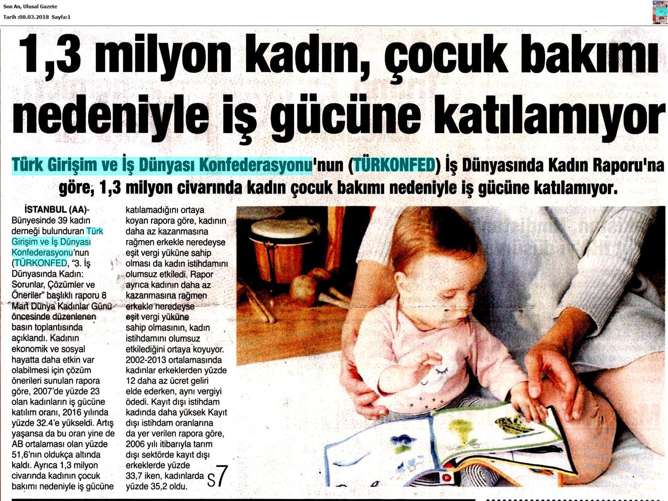 TÜRKONFED 3 Is Dunyasinda Kadin Raporu Medya Yansimalari 7 Mart 2018 - 17