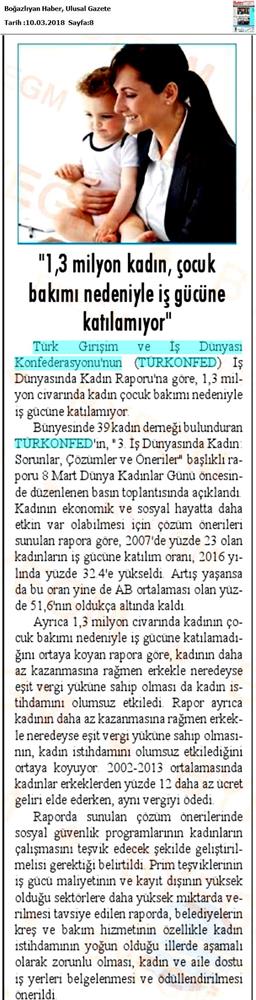 TÜRKONFED 3 Is Dunyasinda Kadin Raporu Medya Yansimalari 7 Mart 2018 - 25