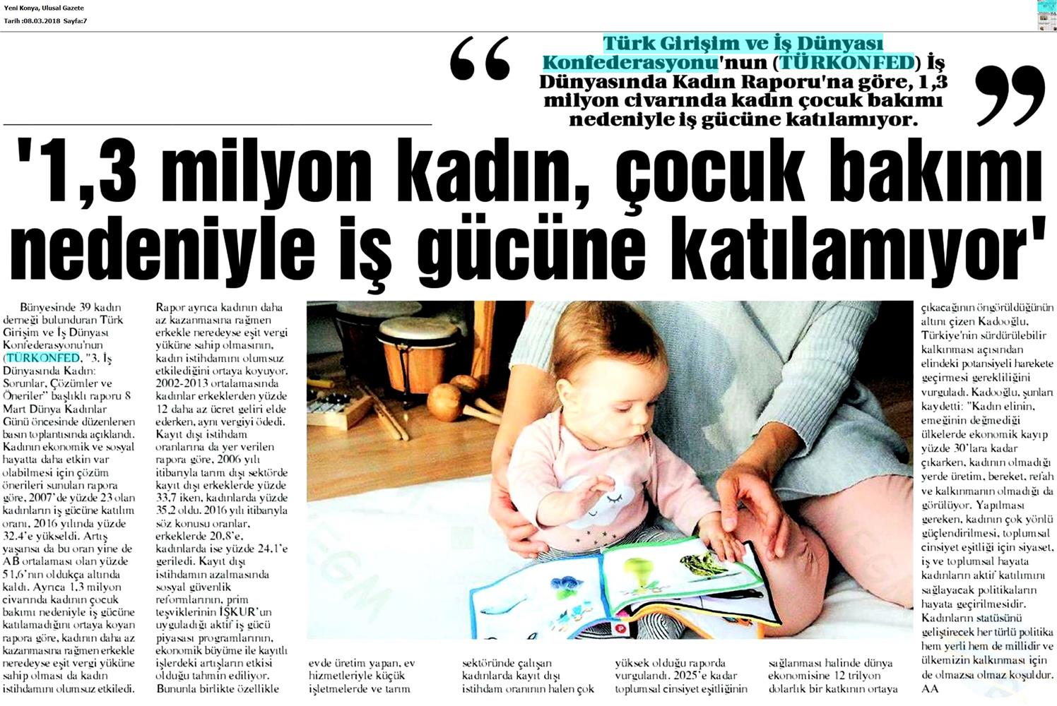 TÜRKONFED 3 Is Dunyasinda Kadin Raporu Medya Yansimalari 7 Mart 2018 - 30