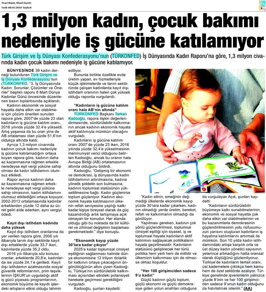 TÜRKONFED 3 Is Dunyasinda Kadin Raporu Medya Yansimalari 7 Mart 2018 - 51
