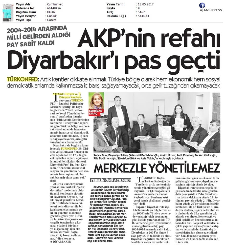 TÜRKONFED 39 Girişim Ve Is Dunyasi Konseyi Basin Yansimalari 13 Mayis 2017 - 29