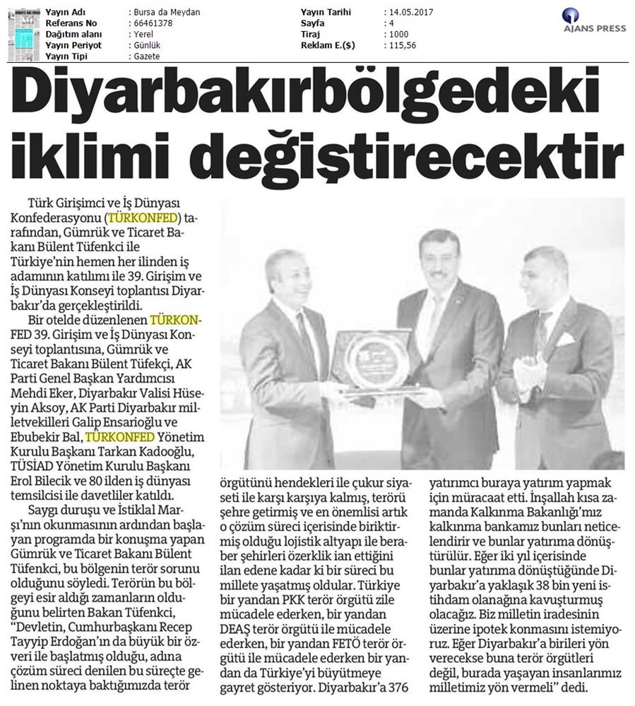 TÜRKONFED 39 Girişim Ve Is Dunyasi Konseyi Basin Yansimalari 13 Mayis 2017 - 36