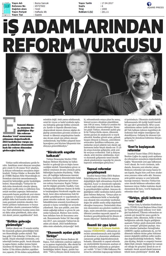 TÜRKONFED Anayasa Referandumu Basin Aciklamasi Medya Yansimalari 17 Nisan 2017 - 4