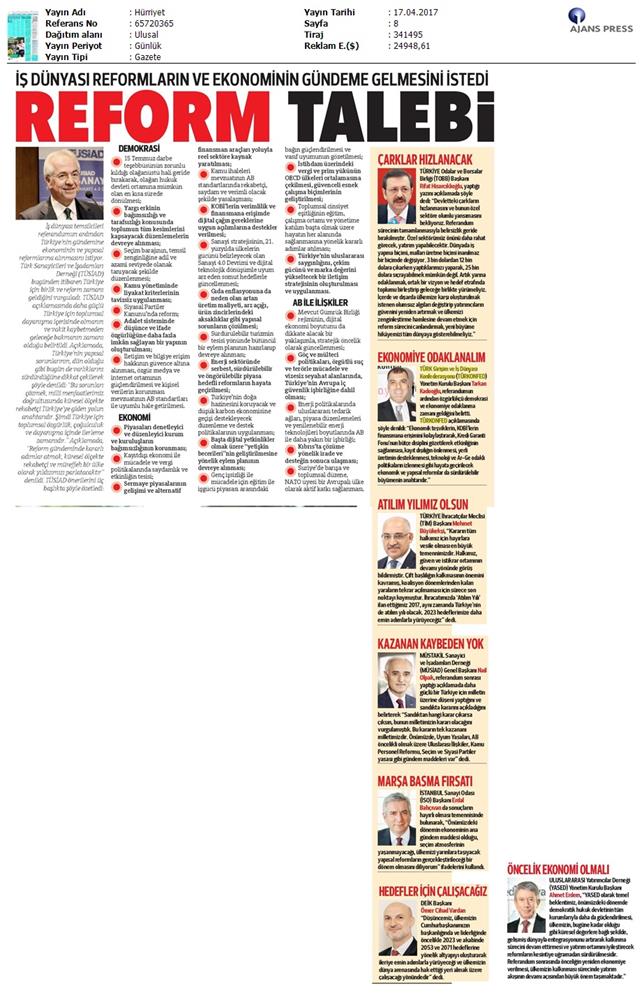 TÜRKONFED Anayasa Referandumu Basin Aciklamasi Medya Yansimalari 17 Nisan 2017 - 16