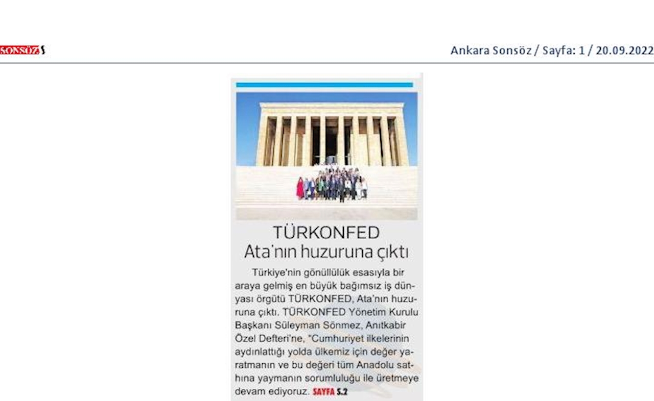 TÜRKONFED Anitkabir Ziyareti 15 Eylul 2022 Ankara - 3