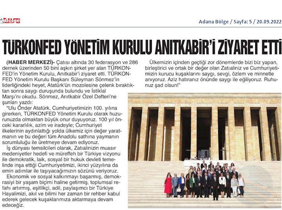 TÜRKONFED Anitkabir Ziyareti 15 Eylul 2022 Ankara - 5