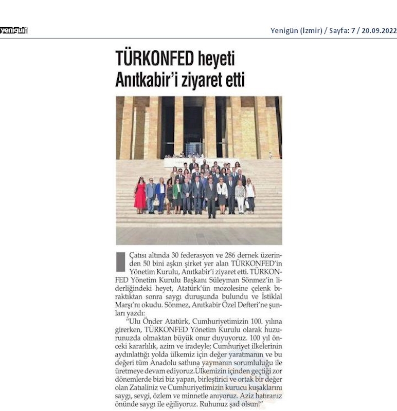 TÜRKONFED Anitkabir Ziyareti 15 Eylul 2022 Ankara - 8