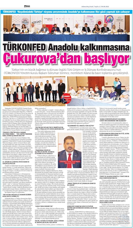 TÜRKONFED Basin Toplantısı 3 Agustos 2022 Adana - 4
