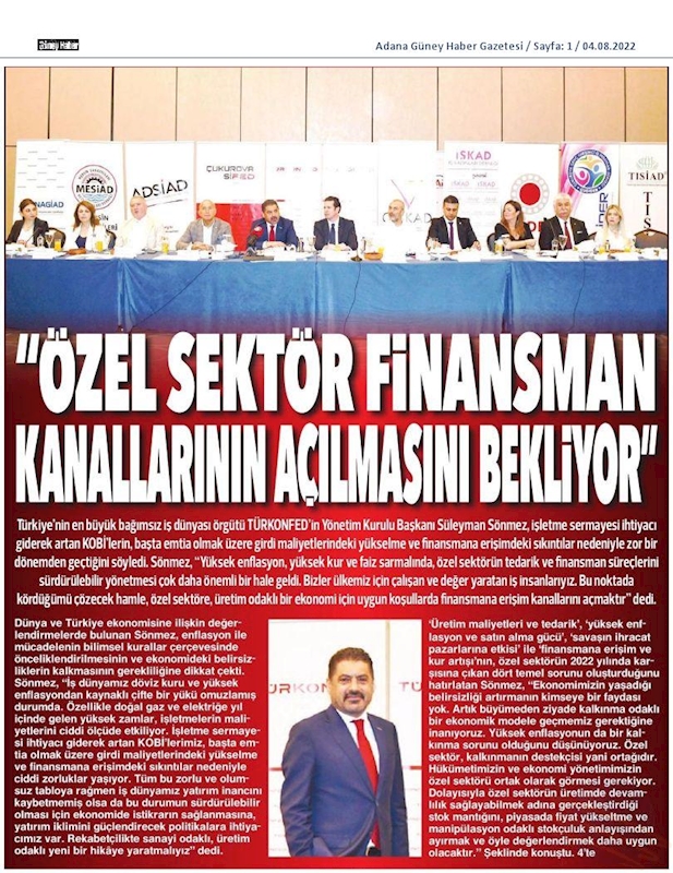 TÜRKONFED Basin Toplantısı 3 Agustos 2022 Adana - 6