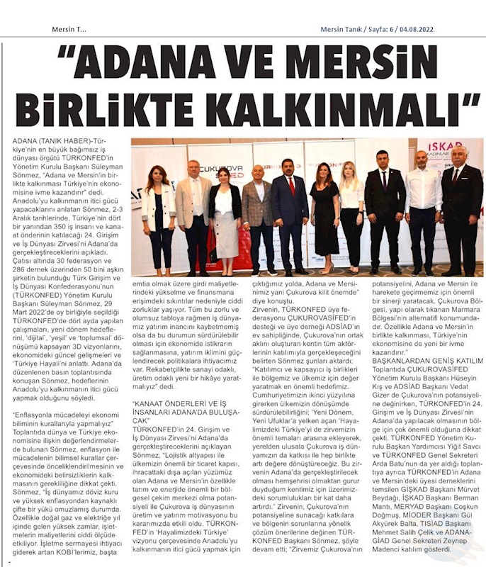 TÜRKONFED Basin Toplantısı 3 Agustos 2022 Adana - 11