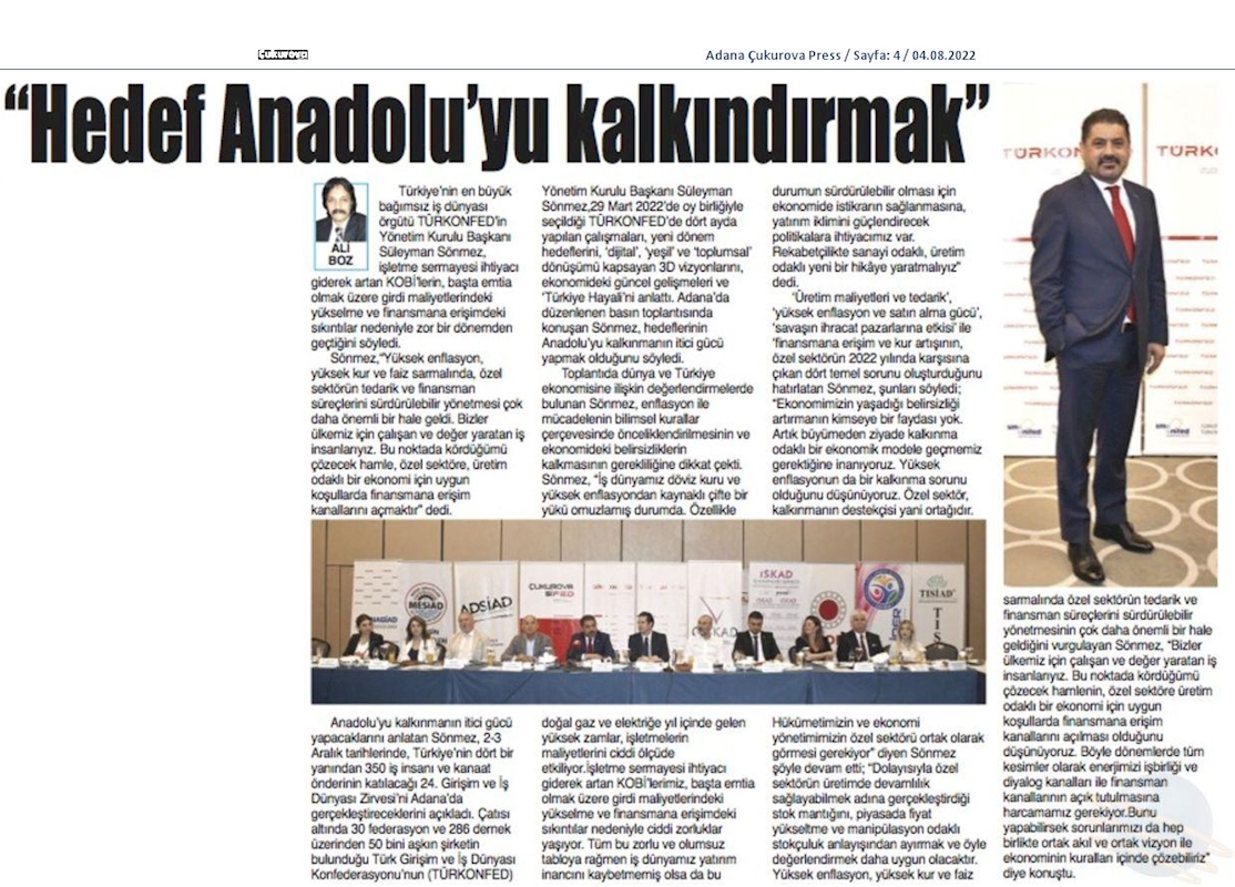 TÜRKONFED Basin Toplantısı 3 Agustos 2022 Adana - 22
