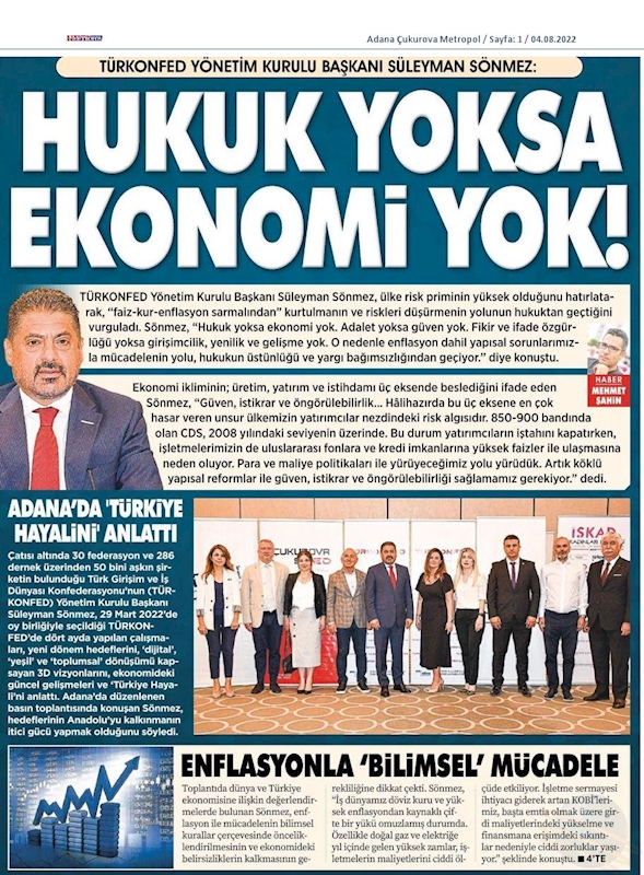 TÜRKONFED Basin Toplantısı 3 Agustos 2022 Adana - 24