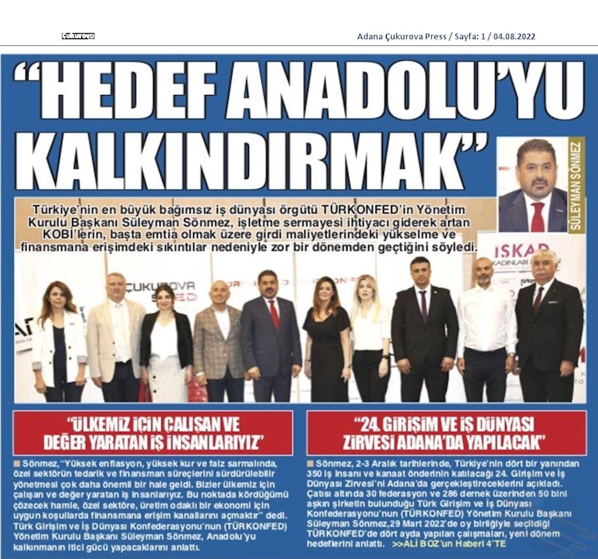 TÜRKONFED Basin Toplantısı 3 Agustos 2022 Adana - 30