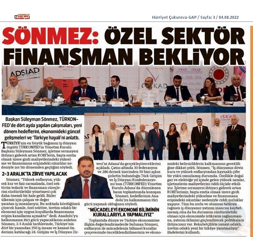 TÜRKONFED Basin Toplantısı 3 Agustos 2022 Adana - 32