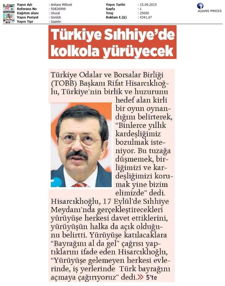 TÜRKONFED Basin Yansimalari Terore Hayir Kardeslige Evet - 20