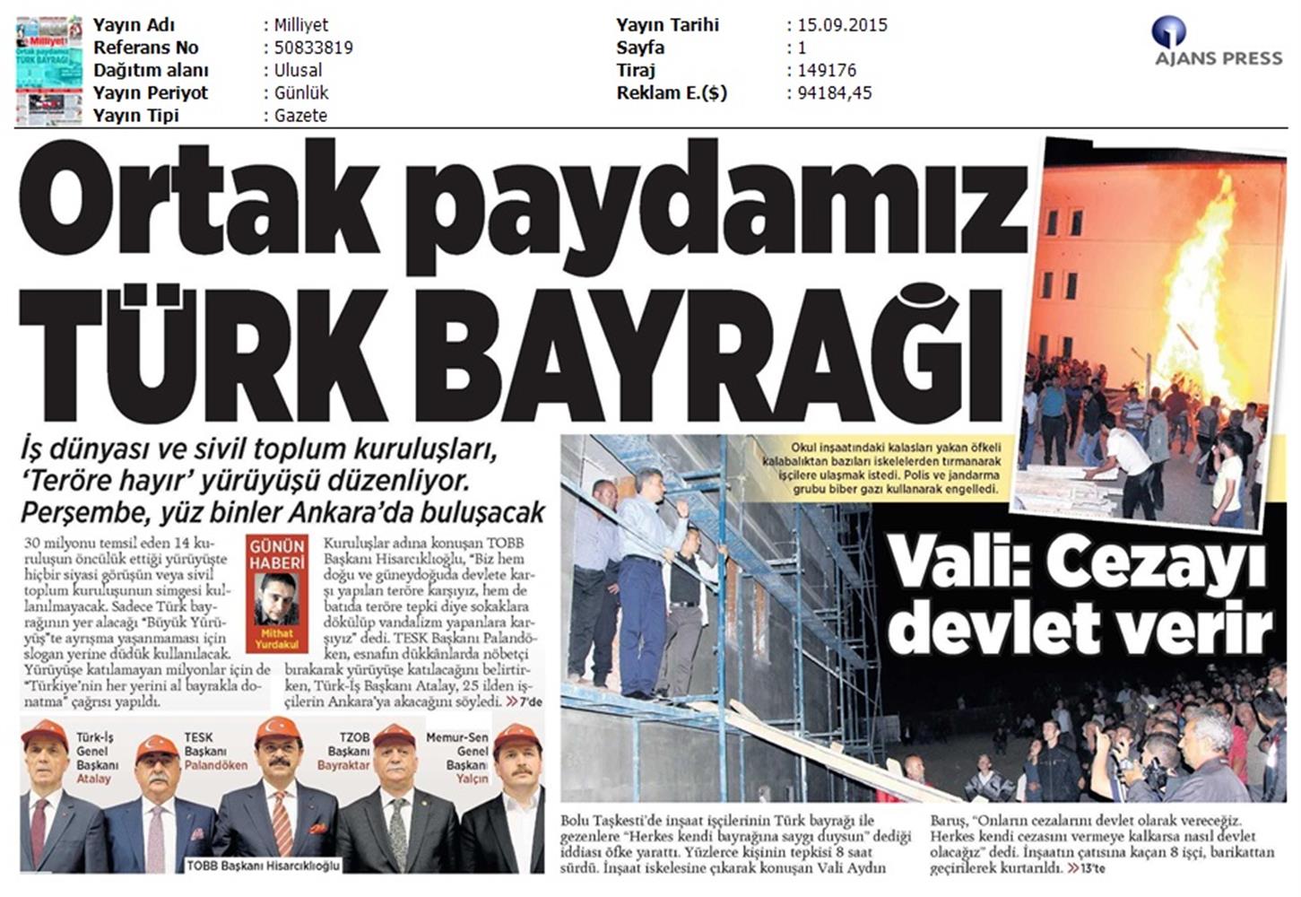TÜRKONFED Basin Yansimalari Terore Hayir Kardeslige Evet - 28