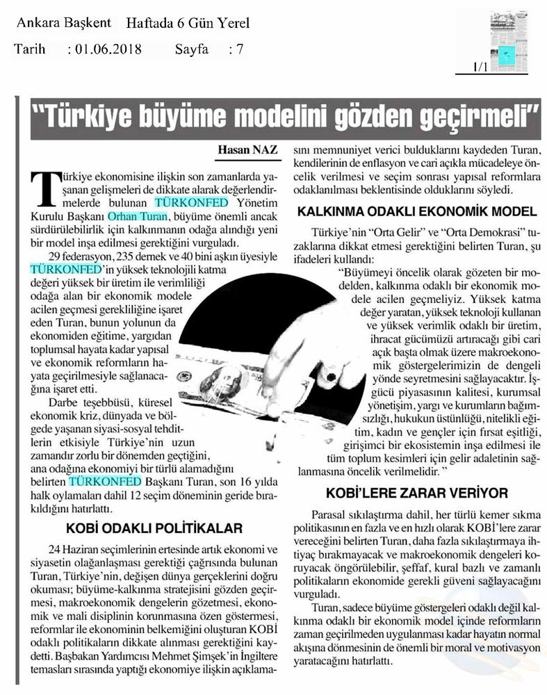 TÜRKONFED Başkani Orhan Turan Ekonomi Değerlendirmesi 1 - 7