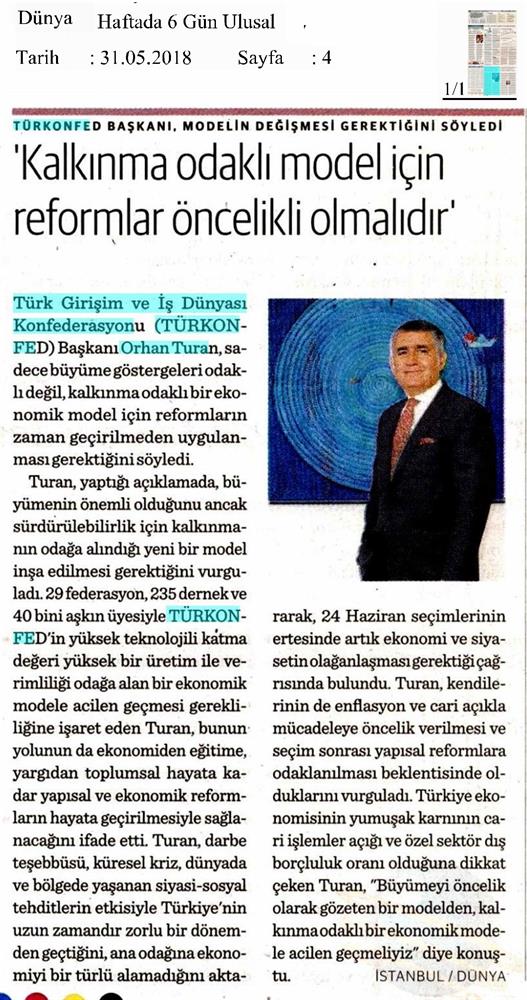 TÜRKONFED Başkani Orhan Turan Ekonomi Değerlendirmesi 1 - 9