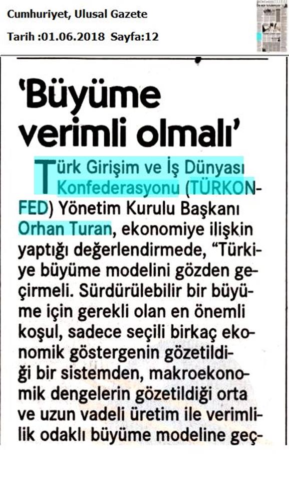 TÜRKONFED Başkani Orhan Turan Ekonomi Değerlendirmesi 1 - 11