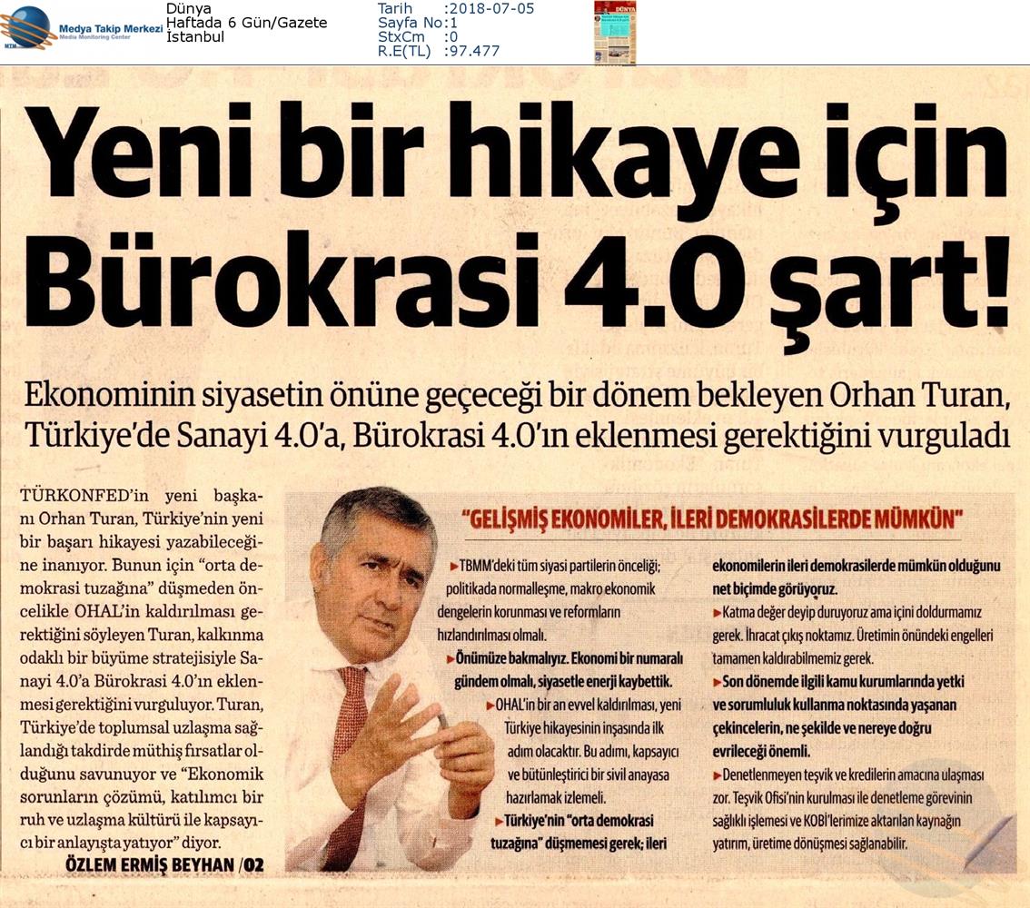 TÜRKONFED Başkani Orhan Turan Yeni Donem Yeni Vizyon Roportaj Serisi Temmuz 2018 Istanbul - 3