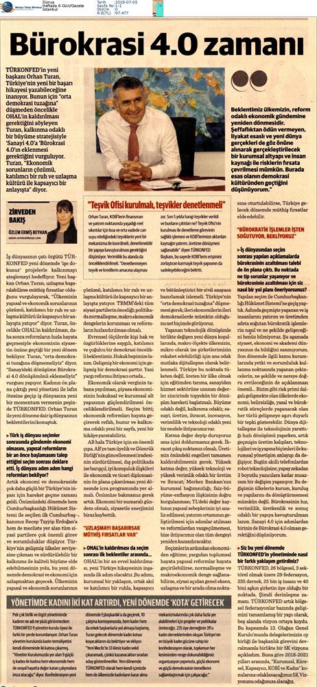 TÜRKONFED Başkani Orhan Turan Yeni Donem Yeni Vizyon Roportaj Serisi Temmuz 2018 Istanbul - 4