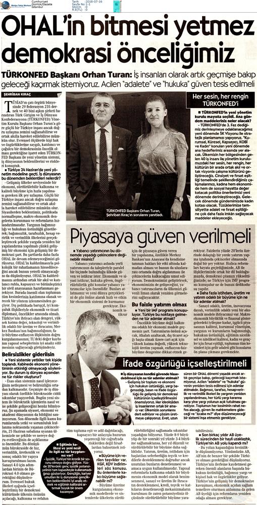 TÜRKONFED Başkani Orhan Turan Yeni Donem Yeni Vizyon Roportaj Serisi Temmuz 2018 Istanbul - 10