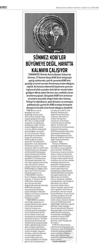 TÜRKONFED Başkani Sönmez KOBİ'ler Buyumeye Degil Hayatta Kalmaya Calisiyor - 12