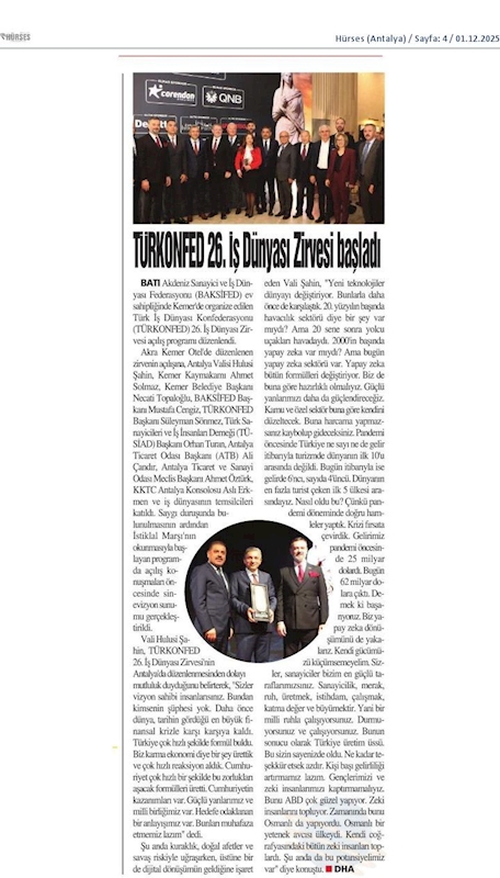 TÜRKONFED Başkani Suleyman Sönmez Sanayide Biz Üretiyoruz Kar Baskasinin Hanesine Yaziliyor - 14