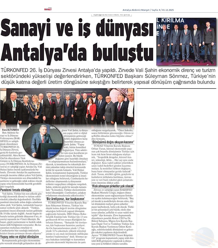TÜRKONFED Başkani Suleyman Sönmez Sanayide Biz Üretiyoruz Kar Baskasinin Hanesine Yaziliyor - 15