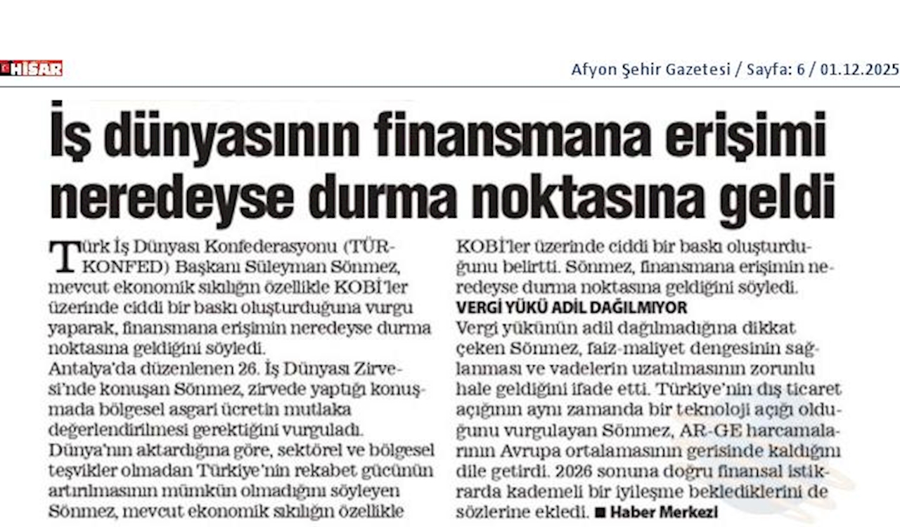 TÜRKONFED Başkani Suleyman Sönmez Sanayide Biz Üretiyoruz Kar Baskasinin Hanesine Yaziliyor - 22