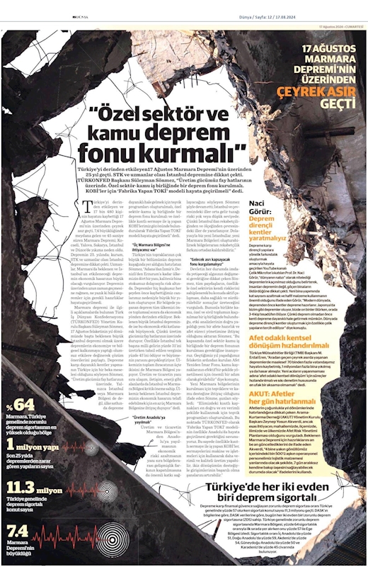 TÜRKONFED Başkani Suleyman Sönmezden 17 Agustos Deprem Felaketinin 25inci Yil Donumunde Aciklama - 21