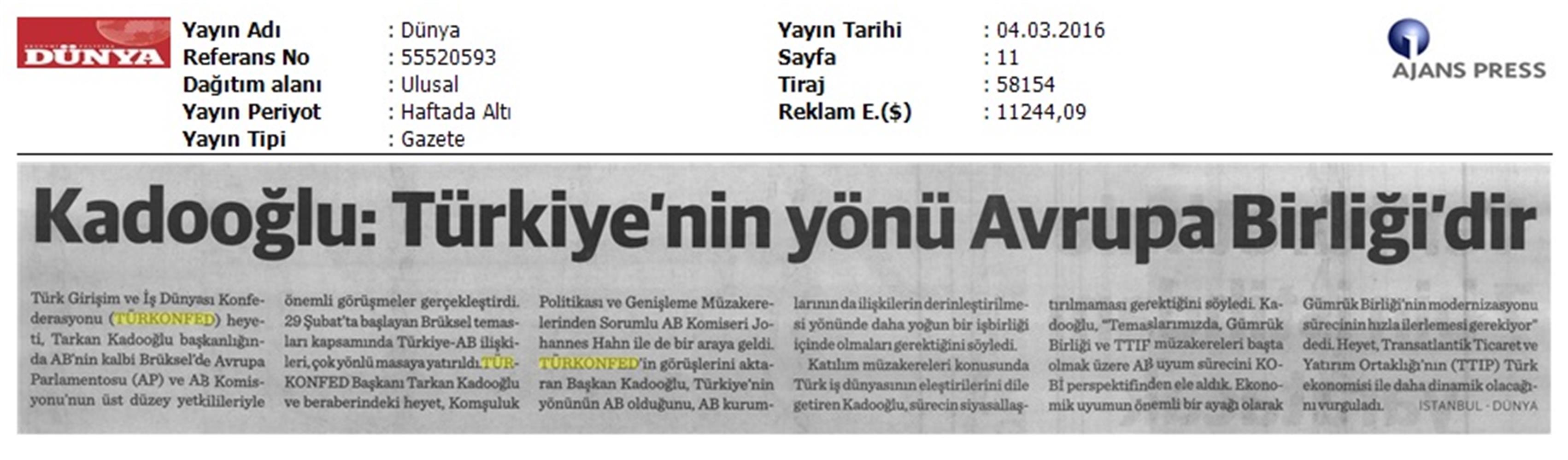 TÜRKONFED Bruksel Temaslari Subat 2016 - 5