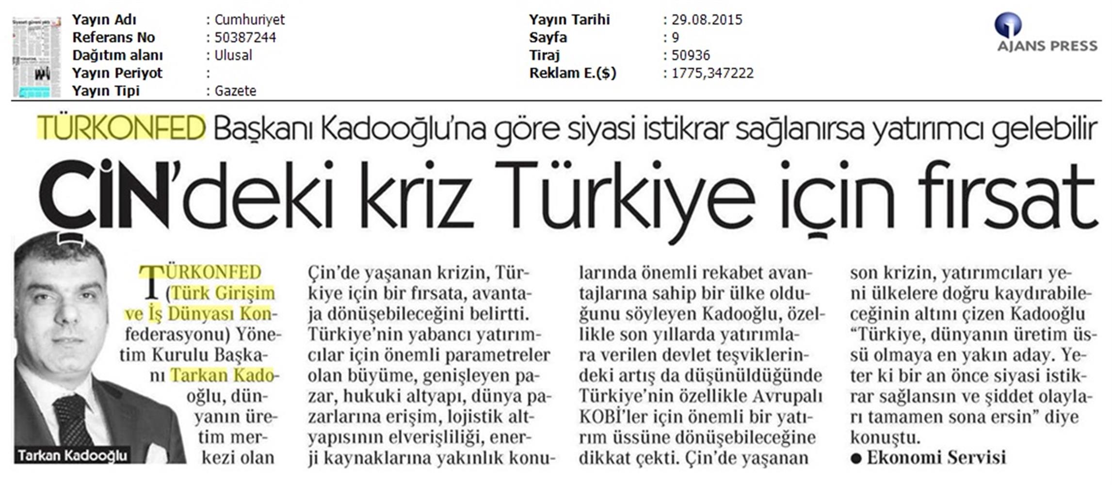TÜRKONFED Cin Krizi Aciklamasi Basin Yansimalari - 4