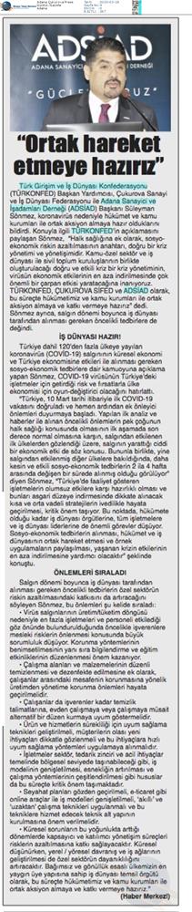 TÜRKONFED Coronavirus Basin Aciklamasi Medya Yansimalari 16 Mart 2020 - 12