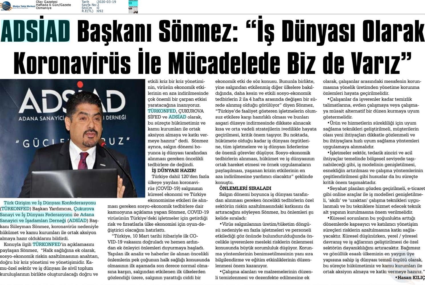TÜRKONFED Coronavirus Basin Aciklamasi Medya Yansimalari 16 Mart 2020 - 36