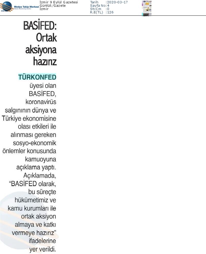 TÜRKONFED Coronavirus Basin Aciklamasi Medya Yansimalari 16 Mart 2020 - 39