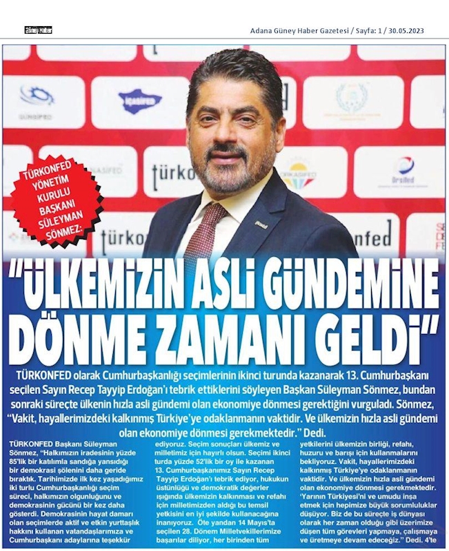 TÜRKONFED Cumhurbaskanligi Secim Sonucu Basin Aciklamasi 29 Mayis 2023 - 1
