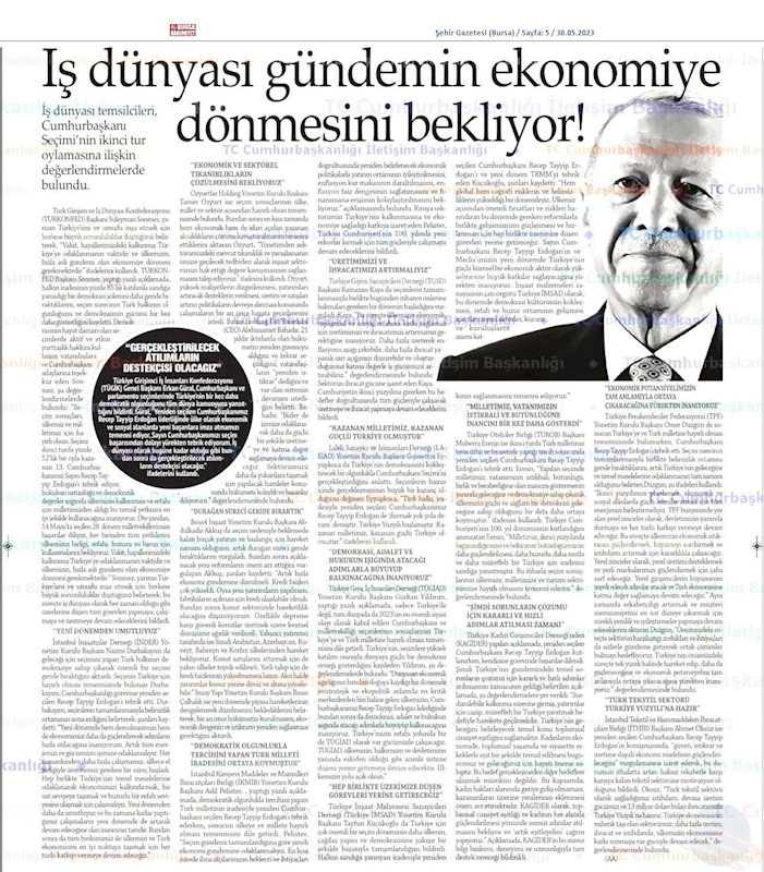 TÜRKONFED Cumhurbaskanligi Secim Sonucu Basin Aciklamasi 29 Mayis 2023 - 6