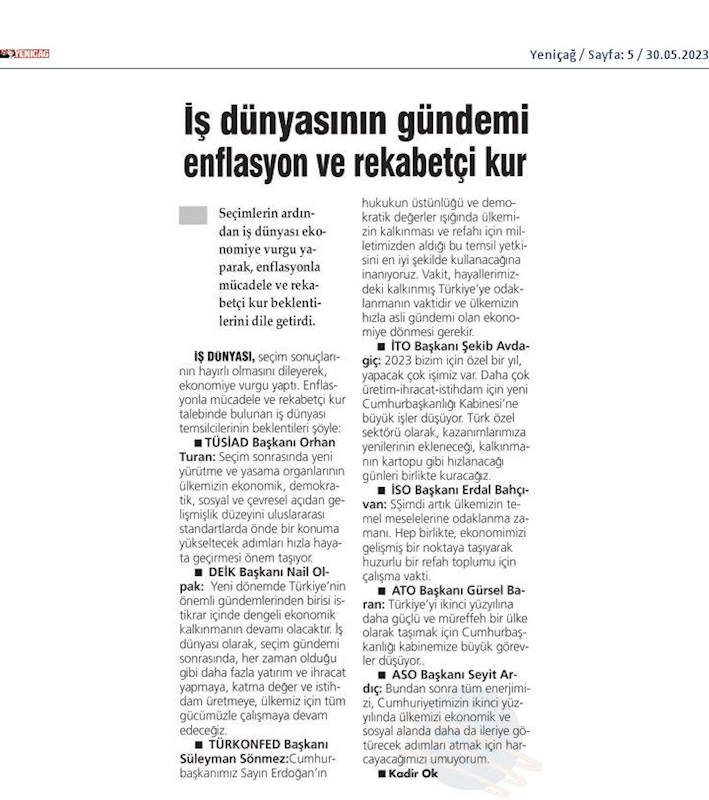 TÜRKONFED Cumhurbaskanligi Secim Sonucu Basin Aciklamasi 29 Mayis 2023 - 8