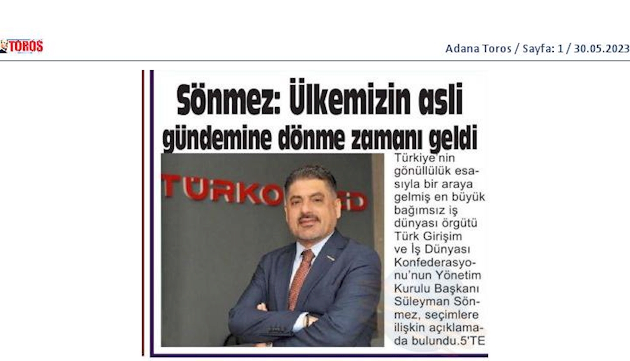 TÜRKONFED Cumhurbaskanligi Secim Sonucu Basin Aciklamasi 29 Mayis 2023 - 17