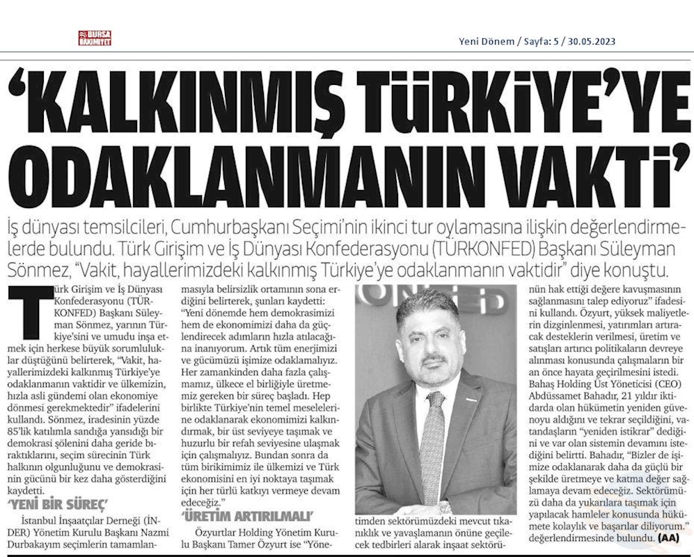 TÜRKONFED Cumhurbaskanligi Secim Sonucu Basin Aciklamasi 29 Mayis 2023 - 23