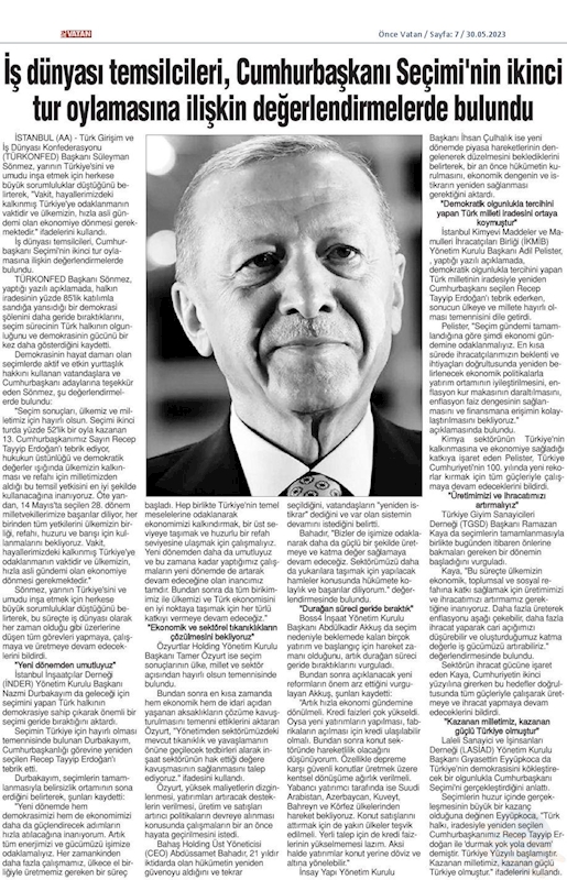 TÜRKONFED Cumhurbaskanligi Secim Sonucu Basin Aciklamasi 29 Mayis 2023 - 33