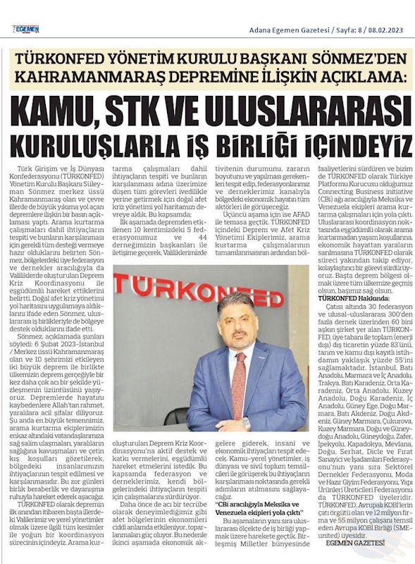 TÜRKONFED Deprem Basin Aciklamasi 6 Subat 2023 - 9