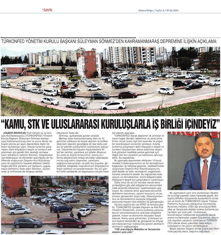 TÜRKONFED Deprem Basin Aciklamasi 6 Subat 2023 - 28