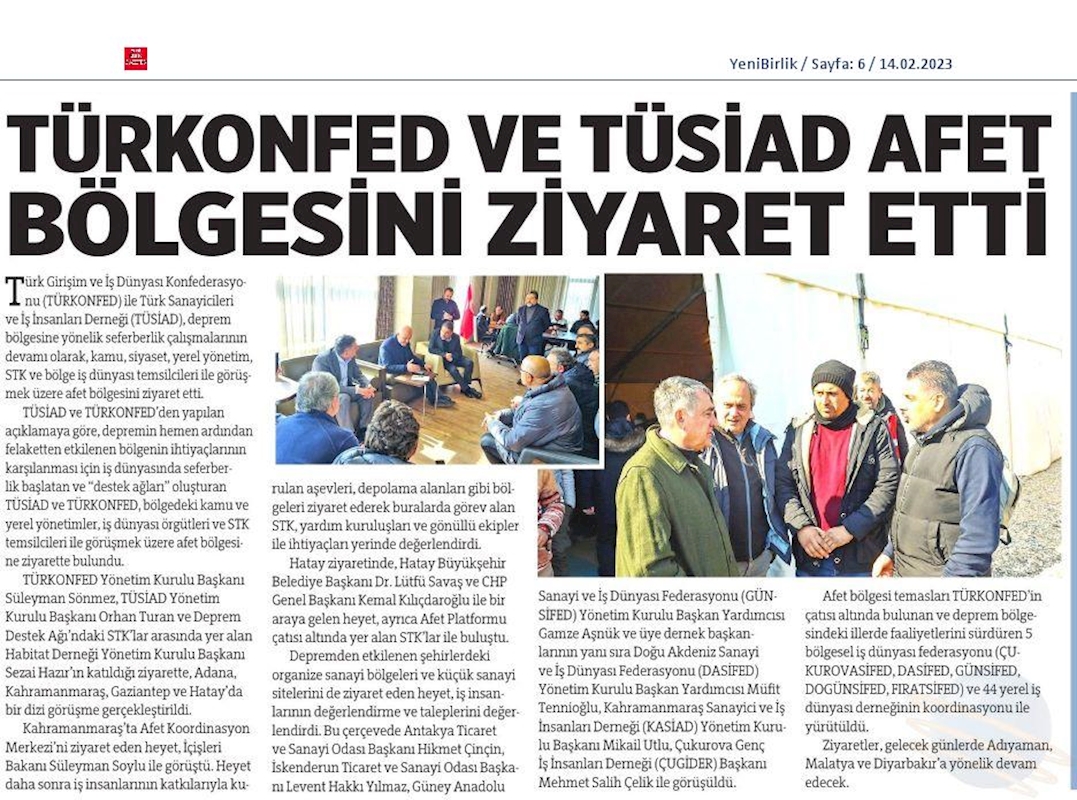 TÜRKONFED Deprem Basin Bulteni 14022023 - 5