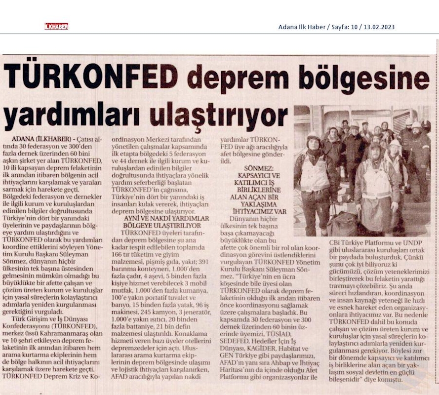TÜRKONFED Deprem Basin Bulteni 14022023 - 11