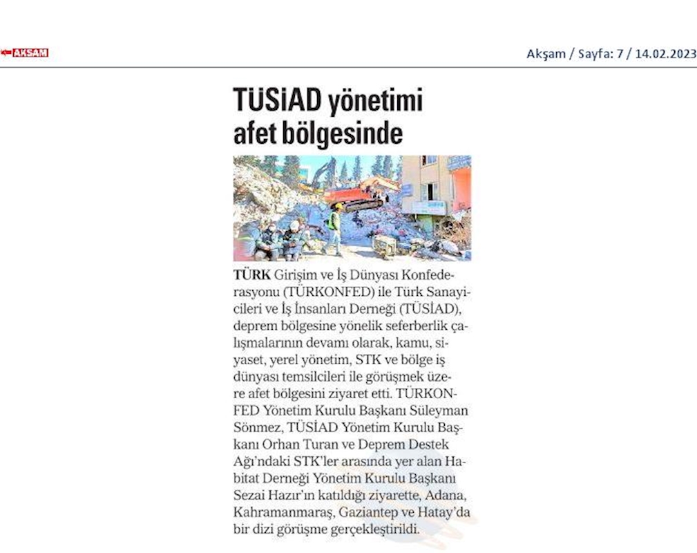 TÜRKONFED Deprem Basin Bulteni 14022023 - 13