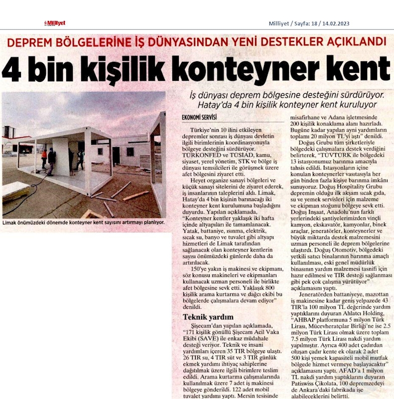 TÜRKONFED Deprem Basin Bulteni 14022023 - 15