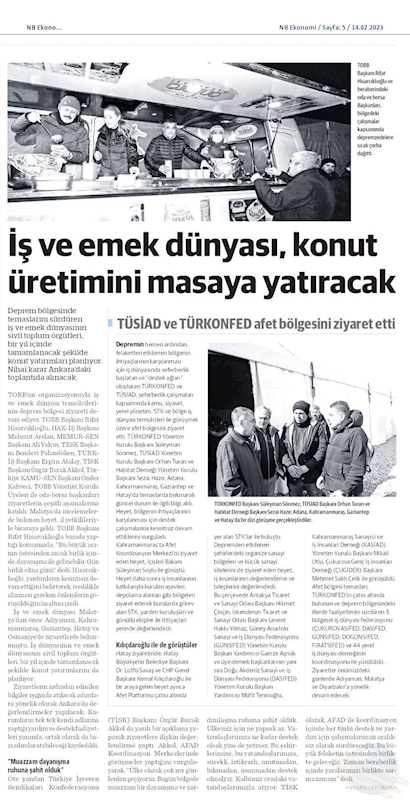 TÜRKONFED Deprem Basin Bulteni 14022023 - 18